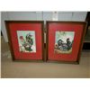 Image 1 : Two pictures one of a Rooster and other Hen with chicks by Margo Alexander