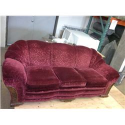 Vintage Red Couch and Two Chairs