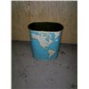 Image 1 : Tin Waste Paper Bin with Globe Pattern