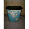 Image 2 : Tin Waste Paper Bin with Globe Pattern