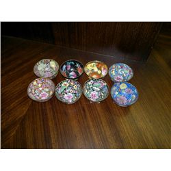 8 small cloisonne cups
