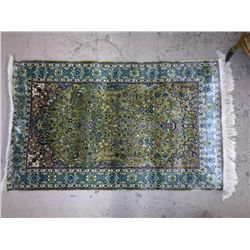 Silk Runner Carpet green base colour