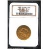 Image 1 : 1852 $10 Wass Molitor Ten Dollar, Large Head Fine 12 NGC.