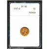 Image 1 : 1857-D G$1 XF40 ANACS.