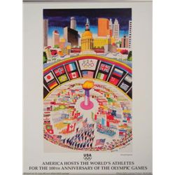 1996 Olympics AMERICA HOSTS THE ATHLETES Kingman Poster