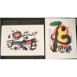 2 Joan Miro Art Prints La Difference Penitures