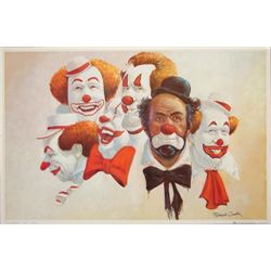 Delightful Robert Owen Colorful Clown Art BUBANK SIX