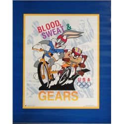 Looney Tunes Bugs Taz Bicycle Race 1996 Olympics Poster