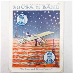 RARE EARLY SOUVENIR PROGRAM - CHARLES LINDBERGH COVER - JOHN PHILIP SOUSA