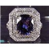 Image 1 : 14K WHITE GOLD LADIES TANZANITE AND DIAMOND RING