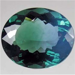 44.56 CT BLUE AND GREEN AMETRINE - OVAL CUT