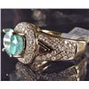 Image 2 : 14K GOLD LADIES EMERALD AND DIAMOND RING - SIZE 6.5