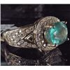 Image 3 : 14K GOLD LADIES EMERALD AND DIAMOND RING - SIZE 6.5
