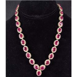 14K GOLD RUBY AND DIAMOND NECKLACE