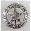Image 1 : OLD WEST TEXAS RANGER COWBOY LAW BADGE - SILVER CUT OUT PESO