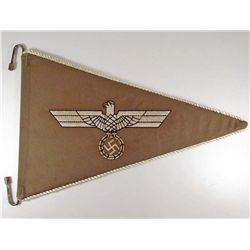 GERMAN NAZI ARMY OFFICERS TROPICAL STAFF CAR PENNANT