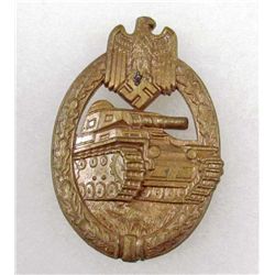 GERMAN NAZI ARMY BRONZE TANK ASSAULT BADGE