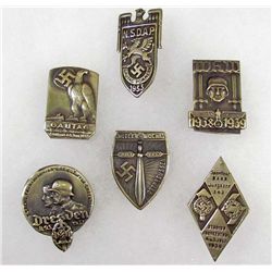 LOT OF 6 GERMAN NAZI TINNIES