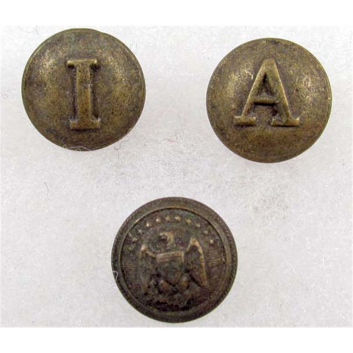 LOT OF 3 CONFEDERATE CIVIL WAR UNIFORM TUNIC BUTTONS