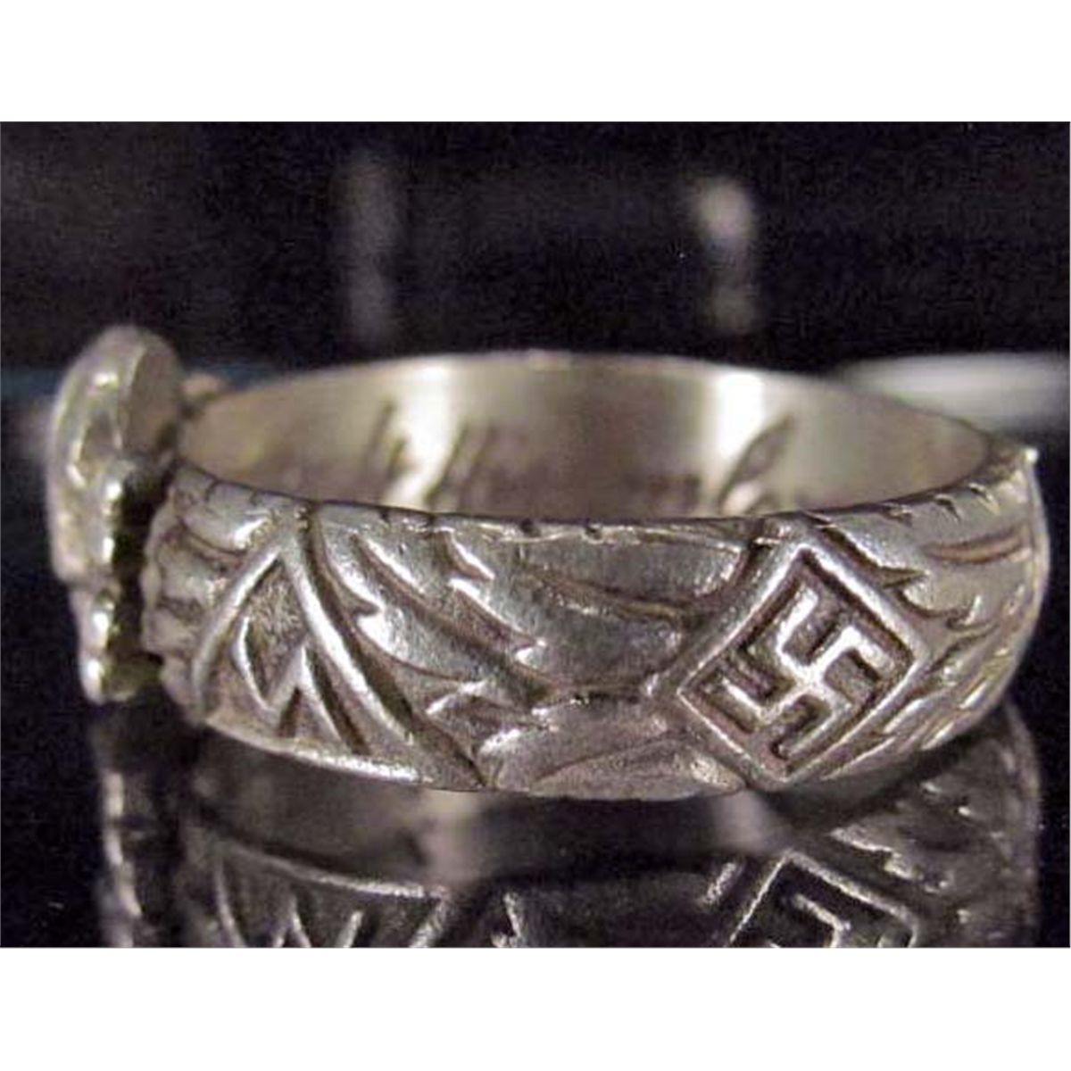 Vivre jewels white german silver wedding band ring: buy vivre jewels GERMAN NAZI SS WEDDING RING W/ HIMMLER SIGNATURE INSIDE BAND & STERLING
