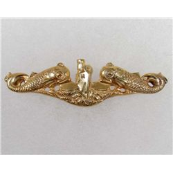 USN WW2 NAVAL SUBMARINE OFFICERS DOLPHIN BADGE