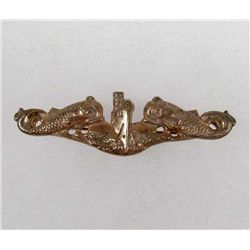 USN WW2 NAVAL SUBMARINE OFFICERS DOLPHIN BADGE