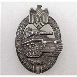 GERMAN NAZI ARMY SILVER TANK ASSAULT BADGE