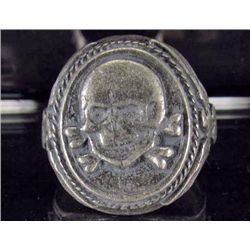 GERMAN NAZI STERLING SILVER TOTENKOPF RING