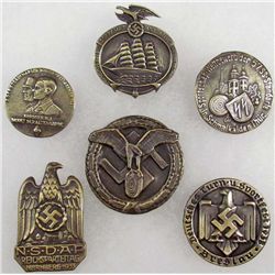 LOT OF 6 GERMAN NAZI TINNIES