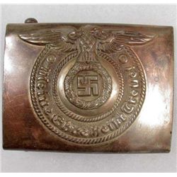 GERMAN NAZI WAFFEN SS EM BELT BUCKLE - PRE WAR NICKEL SILVER CONSTRUCTION