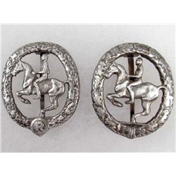LOT OF 2 GERMAN NAZI HORSEMAN'S BADGES
