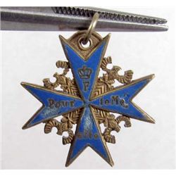 WW1 IMPERIAL GERMAN MINIATURE POUR LE MERIT BLUE MAX DECORATION - SCARCE