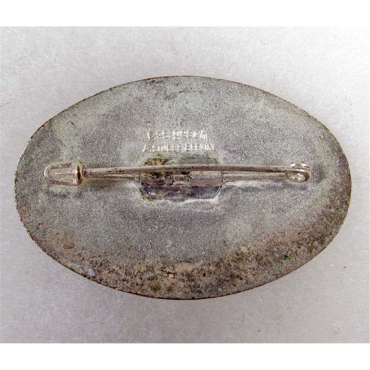 GERMAN NAZI 1936 BERLIN OLYMPICS ENAMELED RACE CAR BADGE