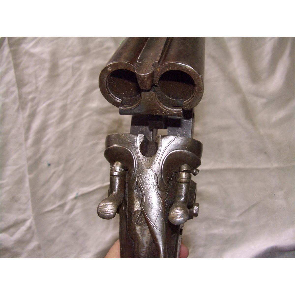 j manton double barrel shotgun, as seen stock, FFL paperwork REQUIRED