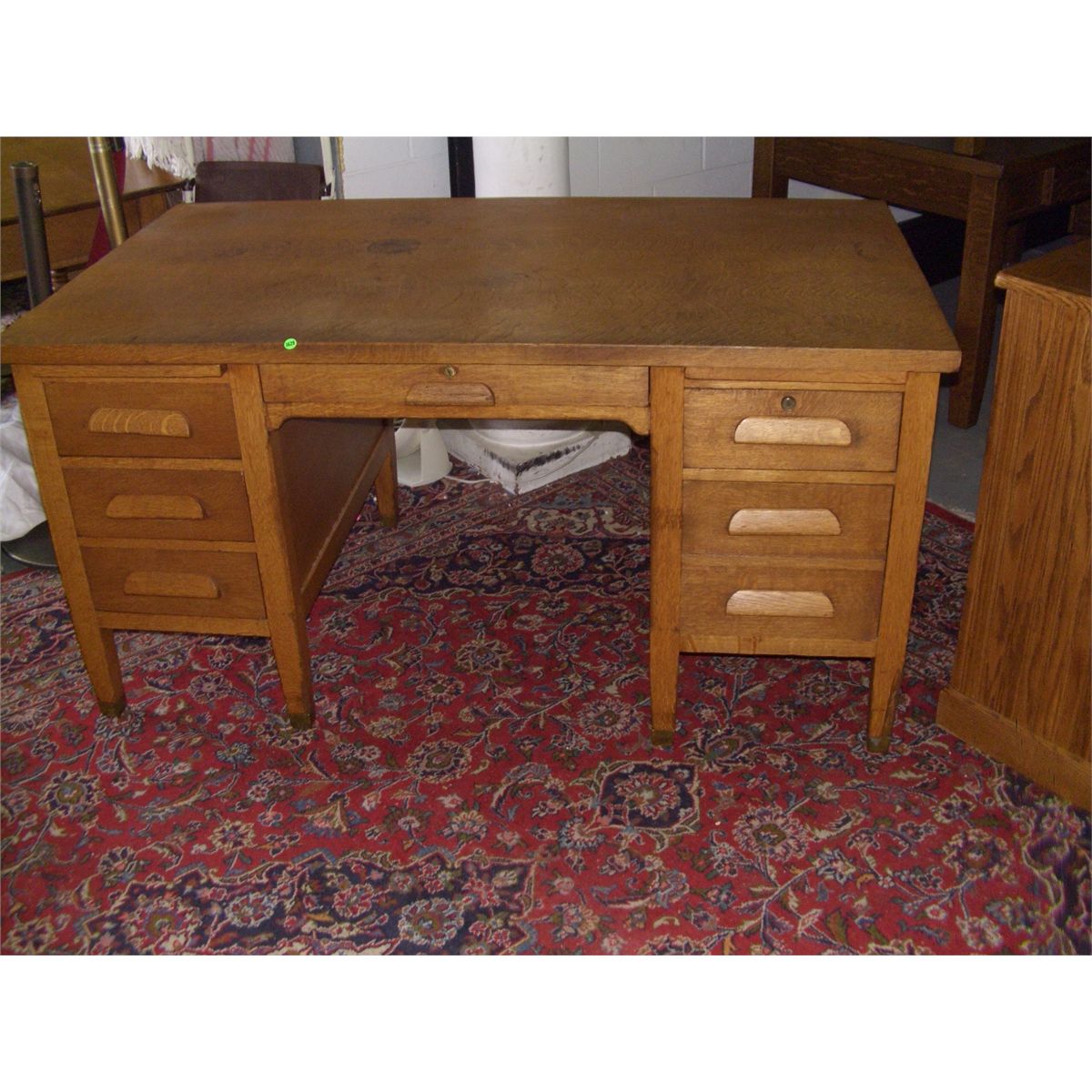 American Oak Teacher S Desk Arts Crafts Style Ssr