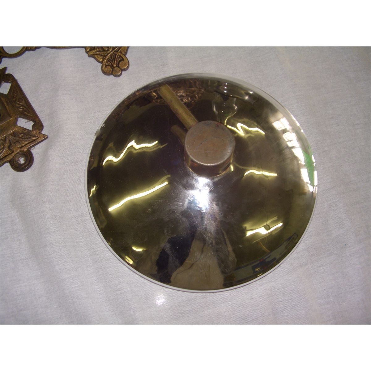 antique wall oil lamp with holder and mercury reflector