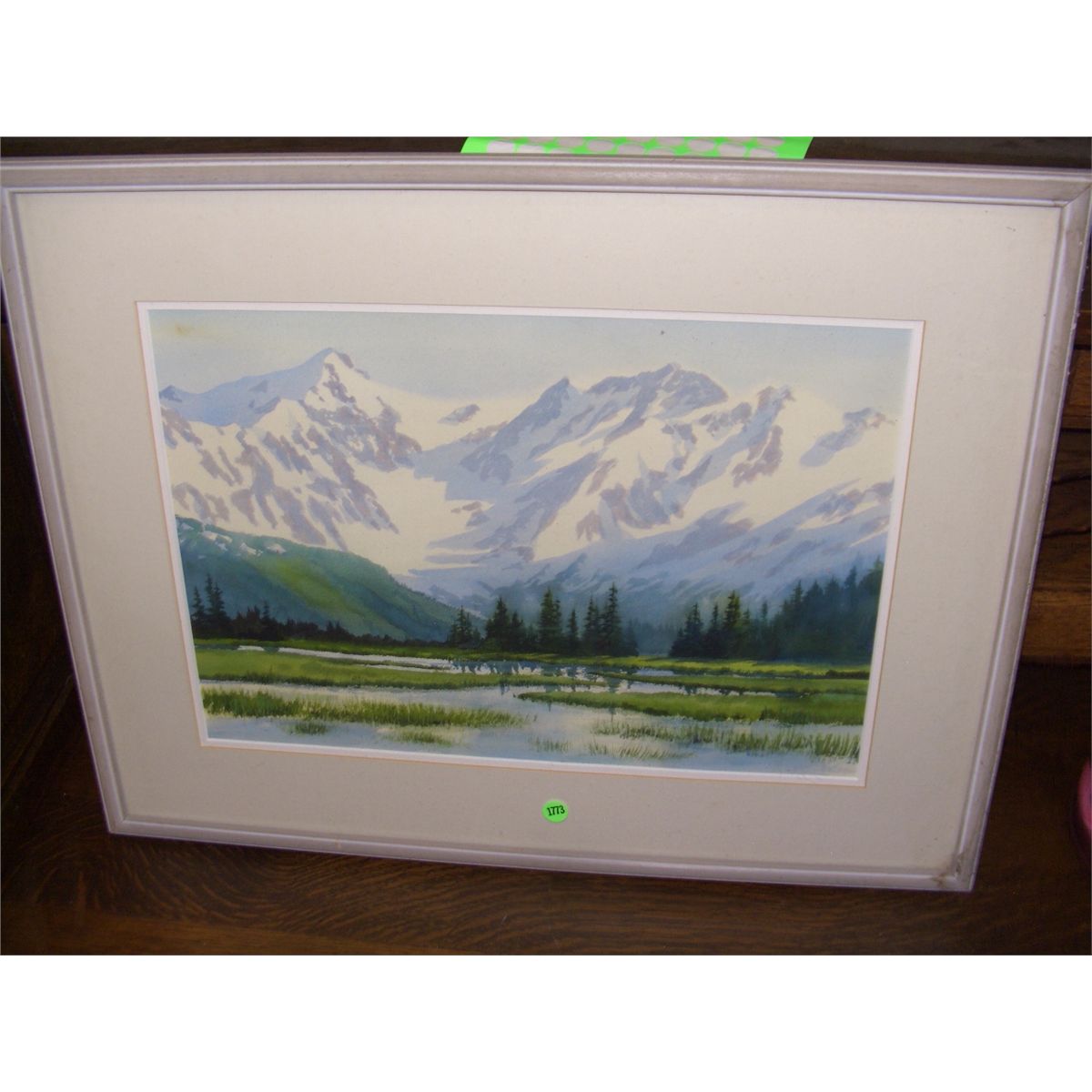 signed watercolor A Rutter local listed artist, Mount Rainier