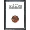 Image 1 : 1975-D 1C Cent--Struck Through Late Capped Die--MS64 Red ANACS.