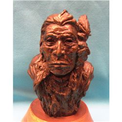 Merle Olson, Curly Bear Bust, bronze, Ronan, MT artist, 3/36, 6 1/2