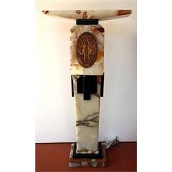 Marble and Onyx Pedestal