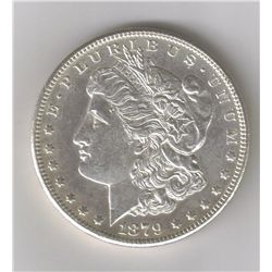 1879-S 2nd REVERSE  BRIGHT UNCIRCULATED PROOF LIKE DEEP MIRROW REVERSE MORGAN SILVER DOLLAR WITH MIN