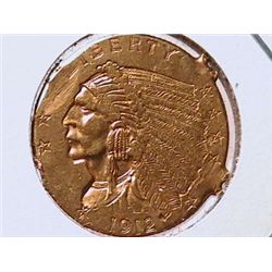 1912 $2 1/2 Gold Indian XF40 Ex-Jewelry