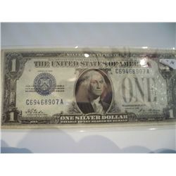 1928 AU Blue Seal $1 Funny Back Silver Certificate