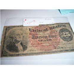 1869-1875 25c 25 CENT FOURTH ISSUE FRACTIONAL CURRENCY