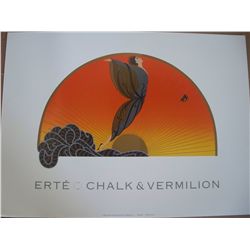 Erte "Sunrise" Lithograph of Chalk and Vermilion, 28"x20"