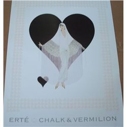 Erte "Fringe Gown" Print of Chalk and Vermilion 28"x20"
