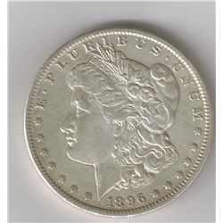 1896-O MORGAN SILVER DOLLAR  AU+