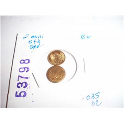 2 Miniature St Gaudens Gold Coins