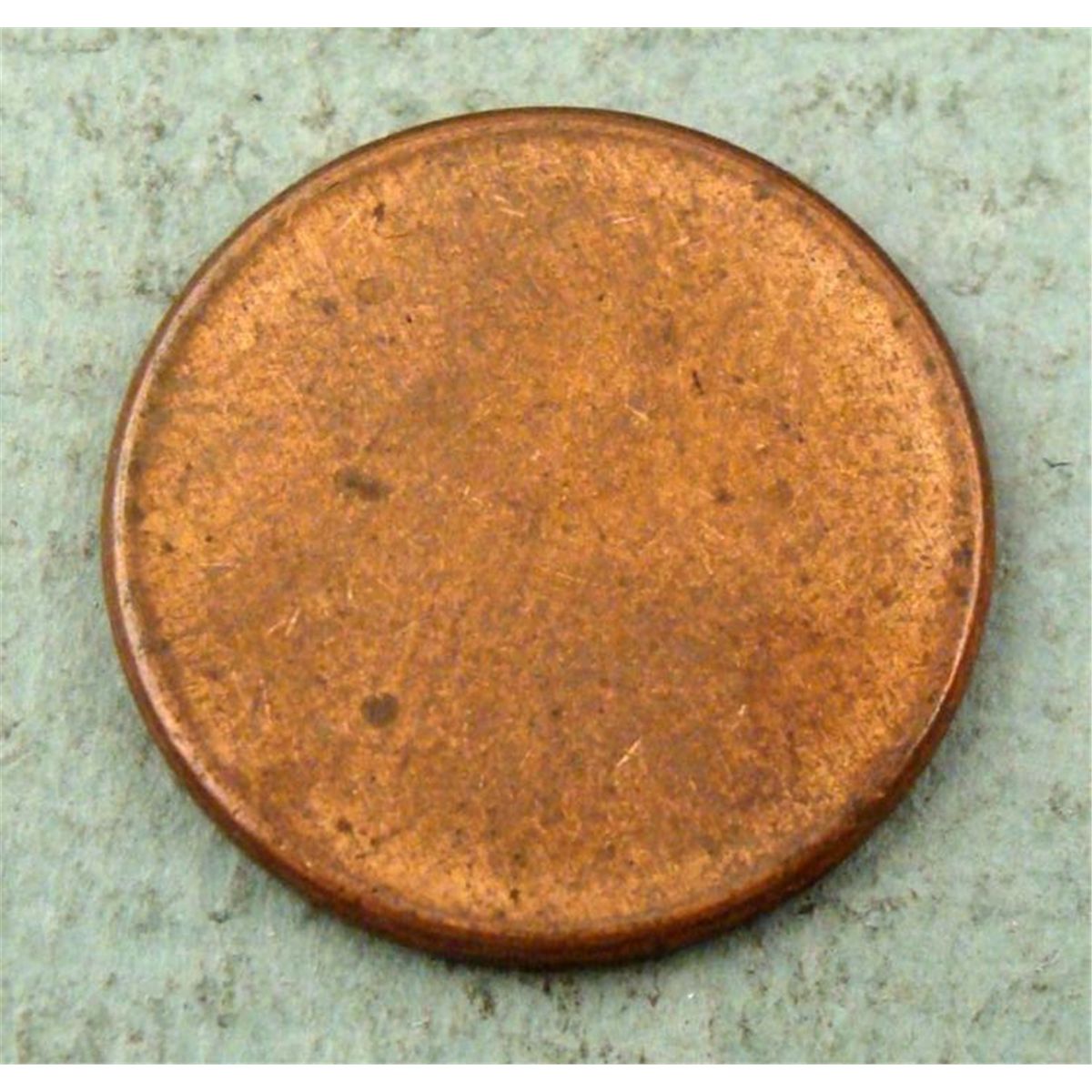 Mint Error One Penny Blank Planchet Bright Specimen