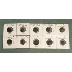 10 Ancient Roman Coins: Constantine I,II Constantius II